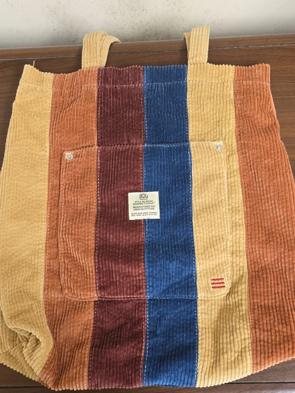 Urban Outfitters BDG Striped Corduroy Tote Bag Y2K EUC